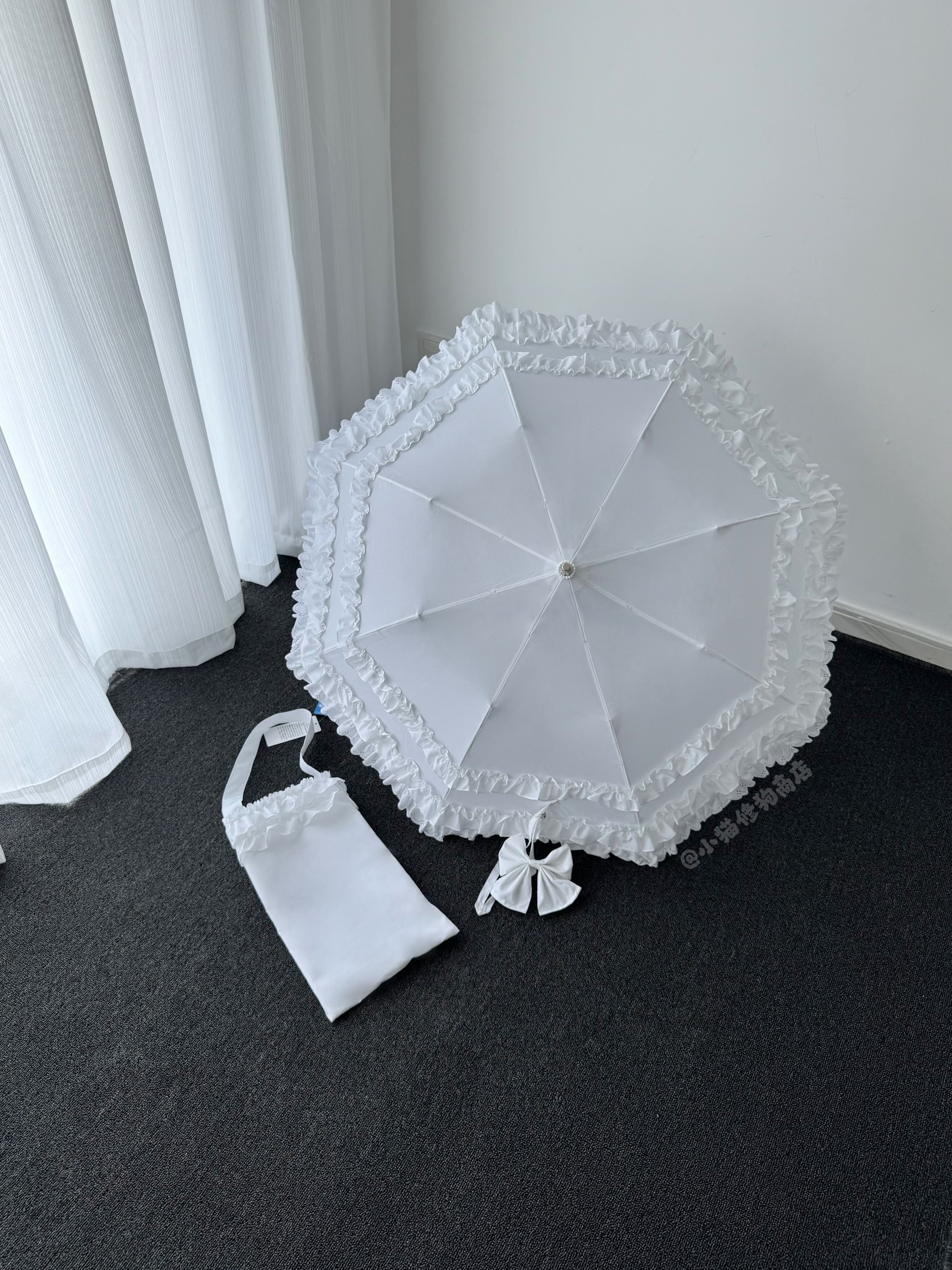 Classic Lolita Foldable Sunscreen Parasol with Ruffles