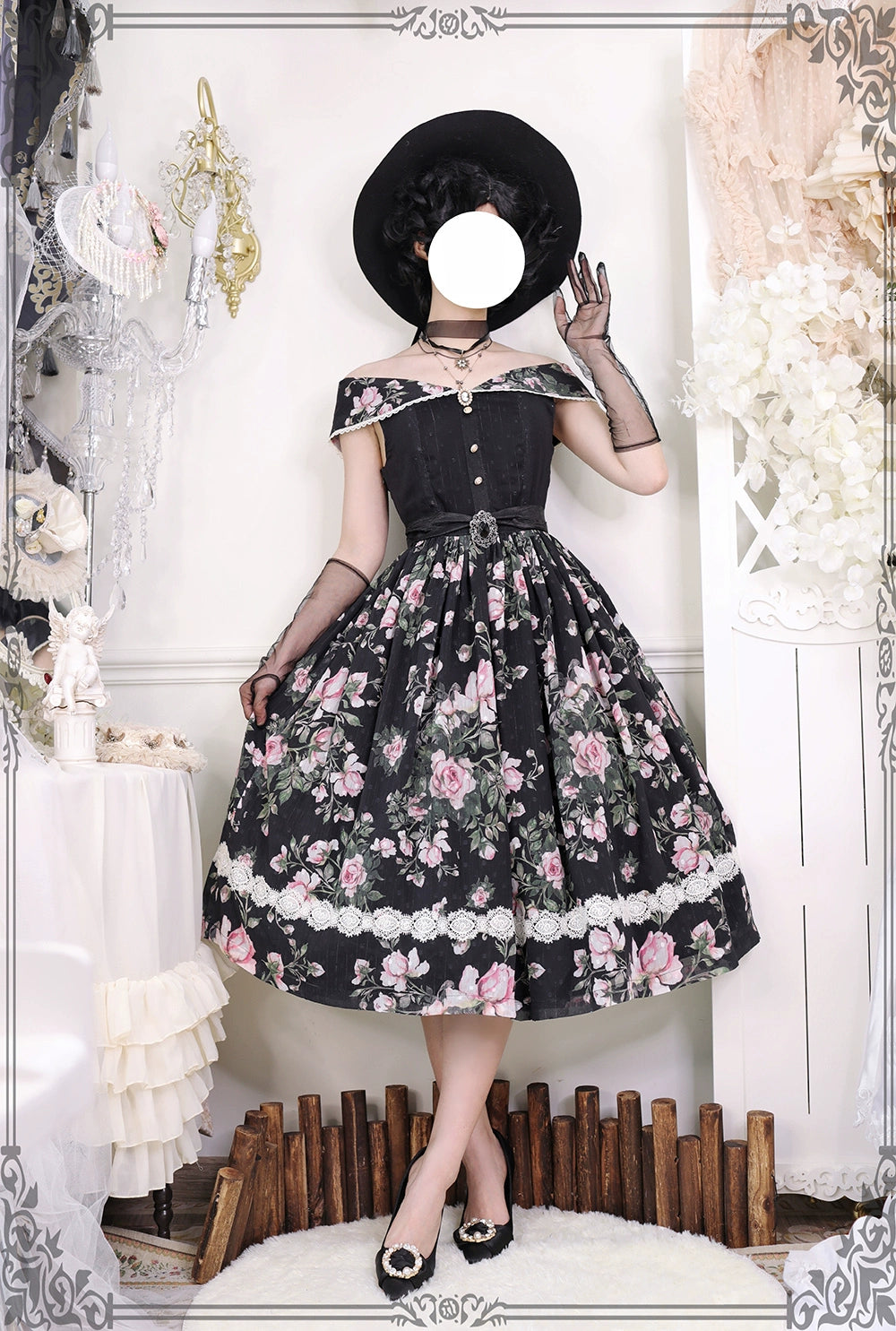 Miss Point - French Rose - Elegant Lolita JSK Dress