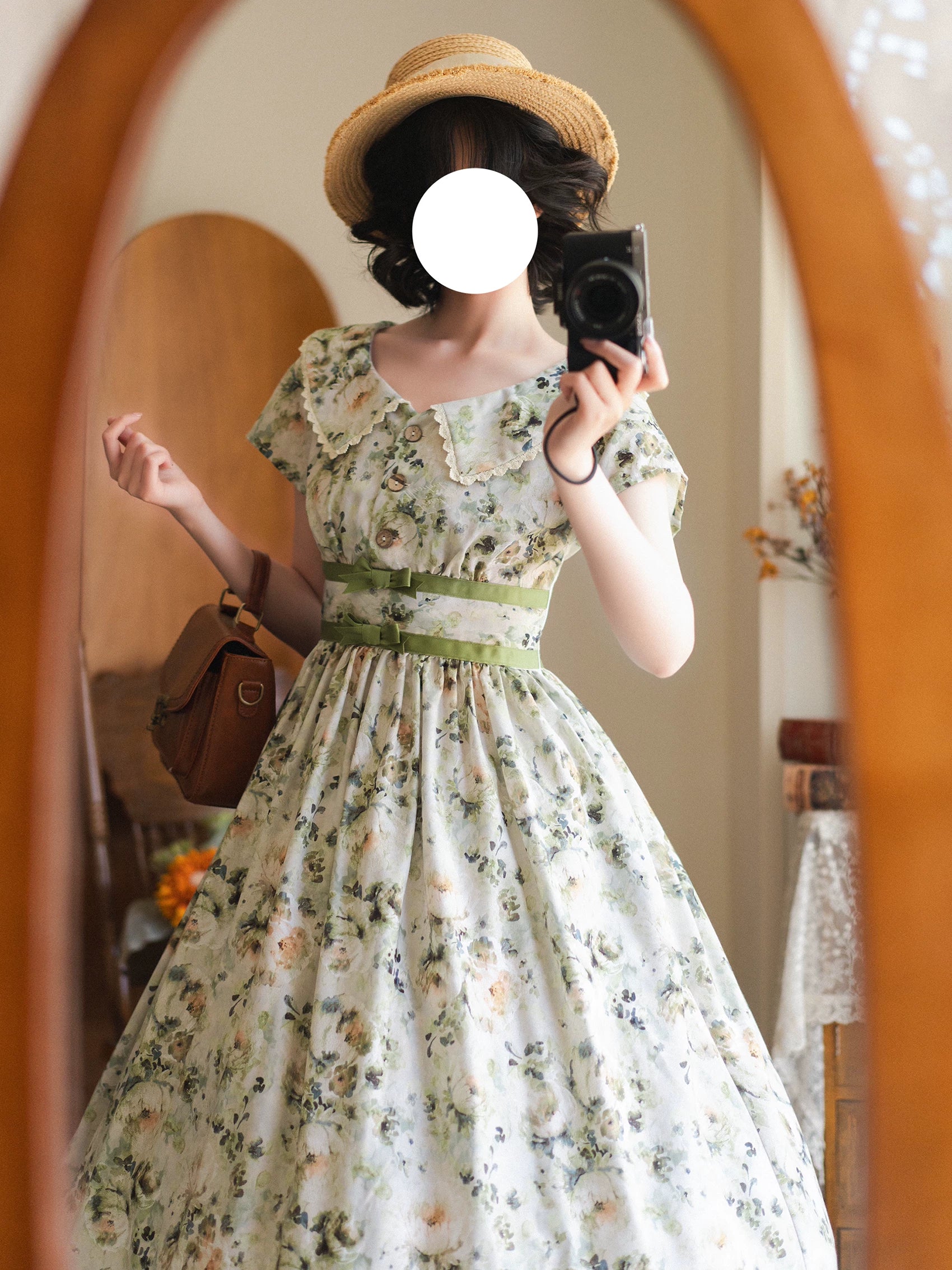 Forest Holiday - Vintage Daily Lolita Floral Printed OP Dress 45506:851089