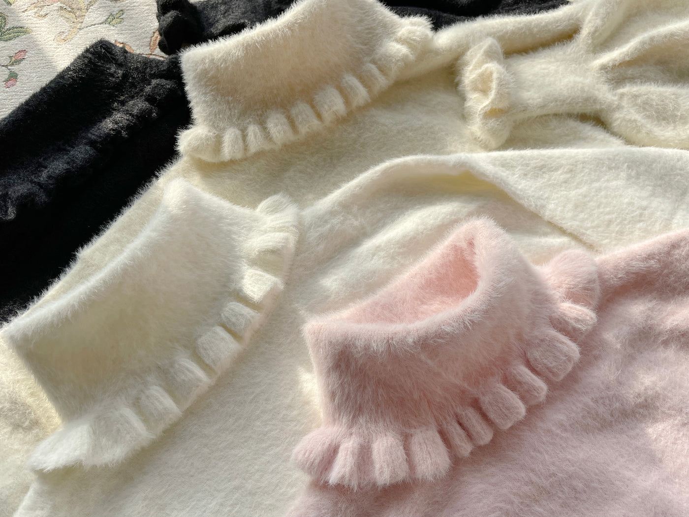 MIST~Kawai Lolita War Turtleneck Knitwear S Light pink(High Collar) 