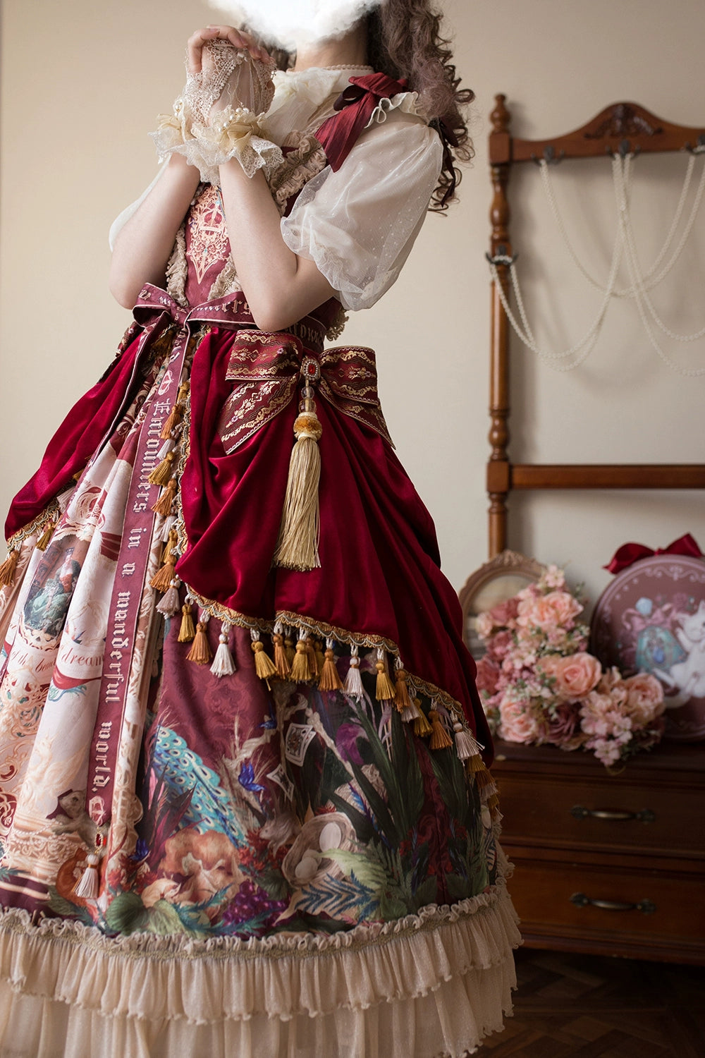 Miss Point~Kaleidoscope~Retro Lolita Dress Oil Painting Print JSK Dress Customized 35394:488332