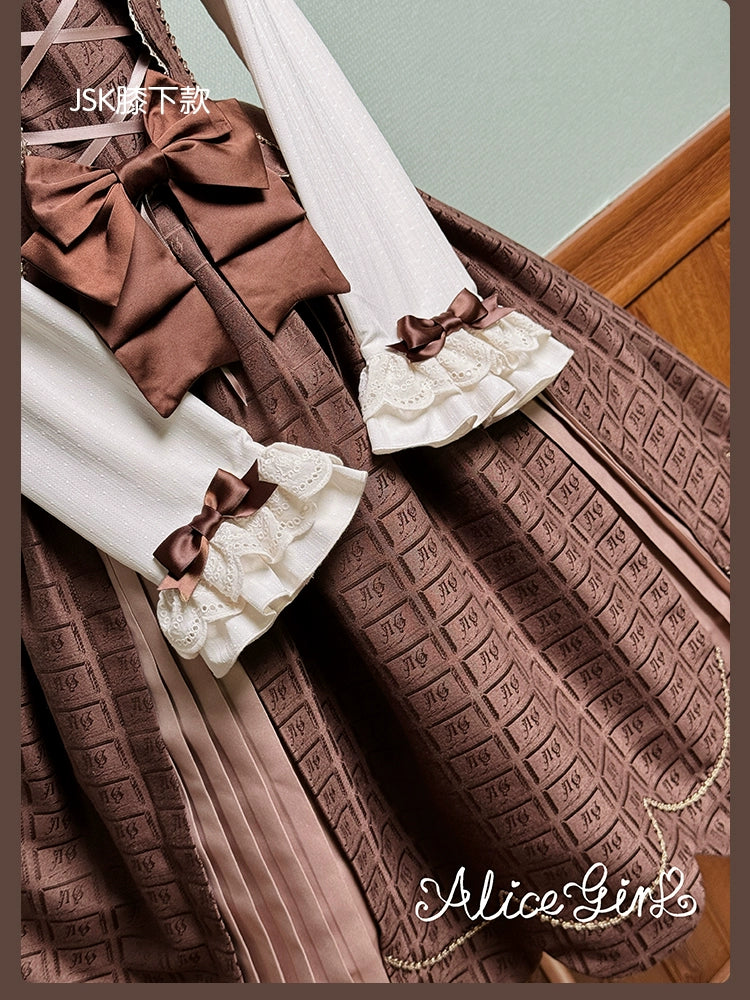 Alice Girl - Bear Chocolate Slab - Classic Lolita Slim Fit JSK & SK Dress 44309:804384