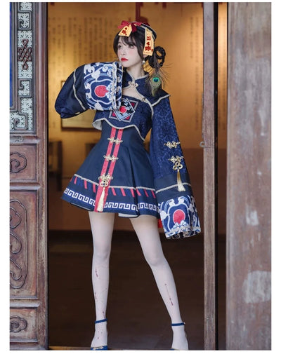 (BFM)Sakurahime~Little Zombie~Zombie Lolita Jumper Dress Cute Lolita Coat Set   