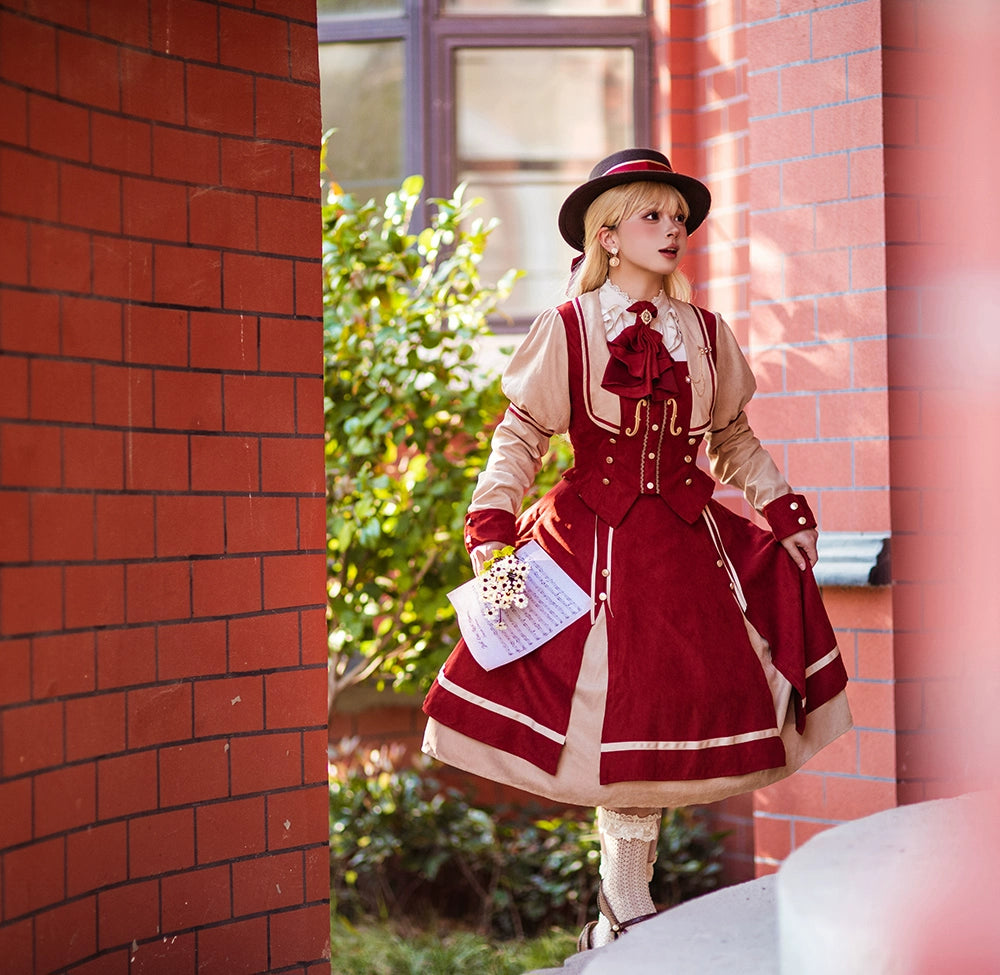 Miss Point~Golden Movement~Elegant Lolita Fishbone Skirt Customized 32242:381236