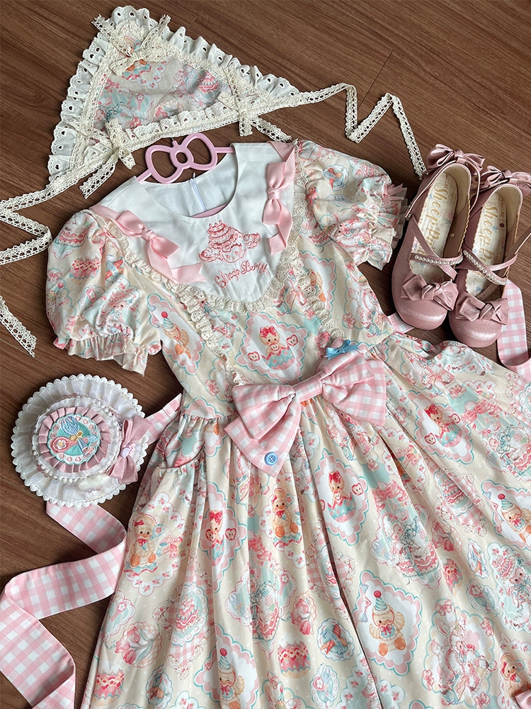 NanShengGe - Sheep Party - Sweet Lolita OP V-Neckline Lolita Dress M V-neck OP - yellow