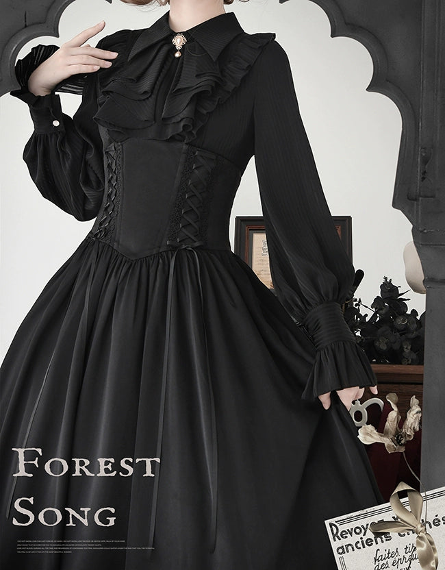 Forest Song - Astris - Reversible Classic Lolita High Waist Fishbone Skirt
