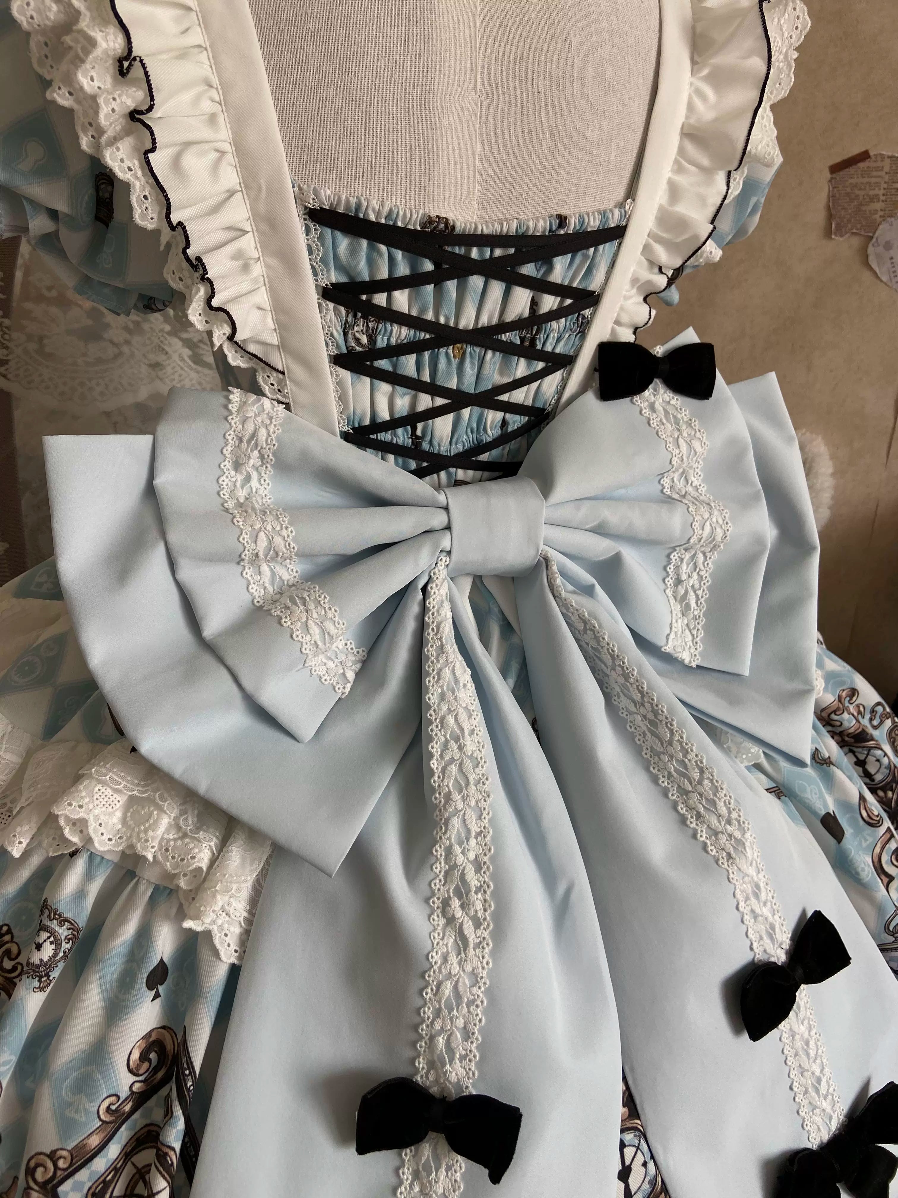 Unnamed Journey - Sweet Lolita Argyle Printed OP Dress with Bunny Details 45510:850418
