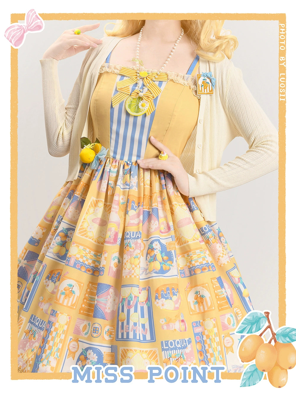 Miss Point~Daisy Lemon~Daily Lolita Lemon Print JSK Customized 21502:310652