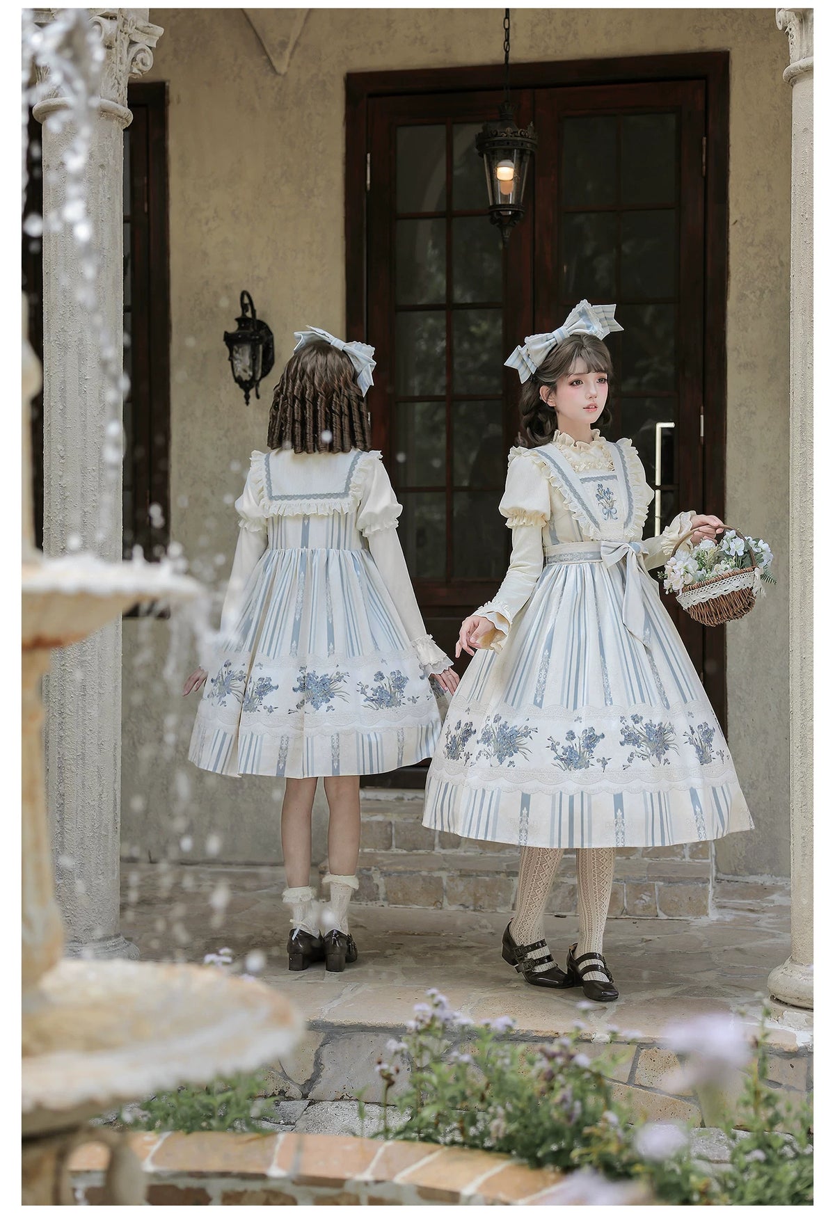 Iris - Classic Lolita JSK Dress Set, Iris Print and Embroidery 45997:871509