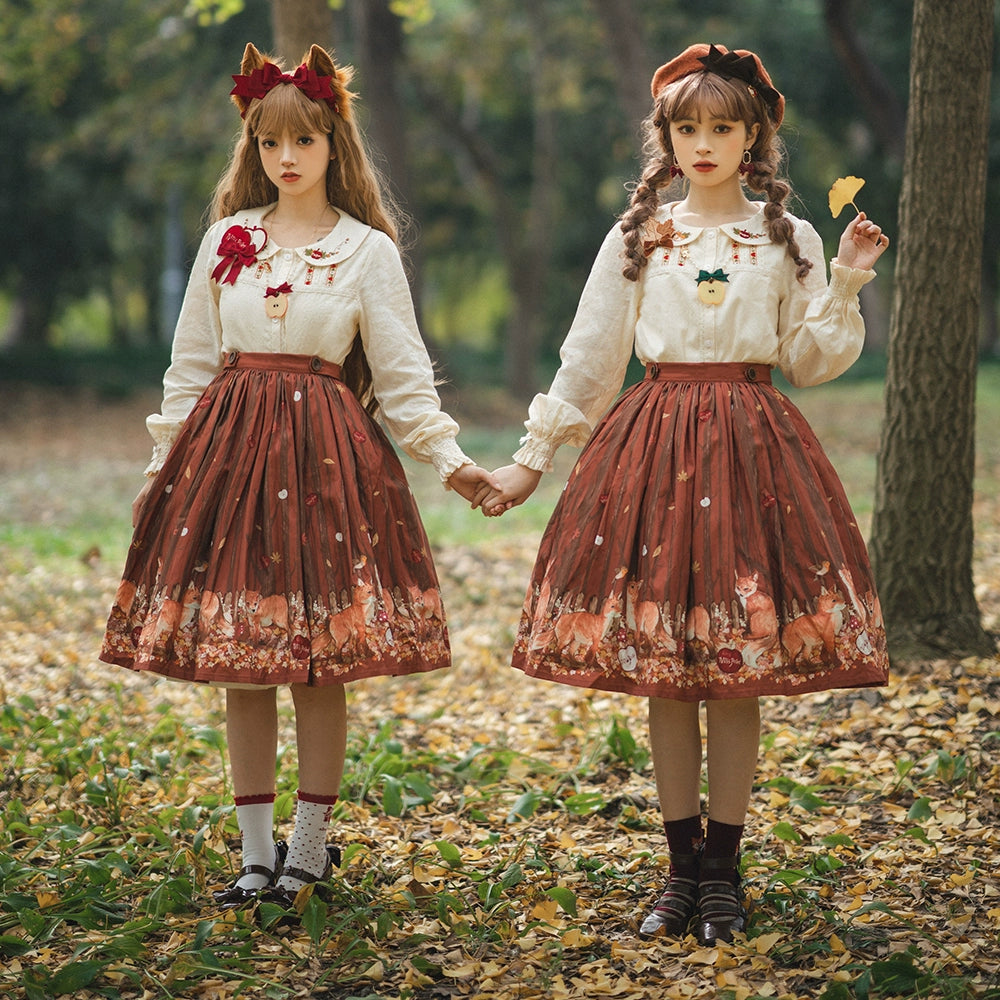 Miss Point - Fat Fox in the Forest - Elegant Lolita Skirt Detachable Chest Guard SK