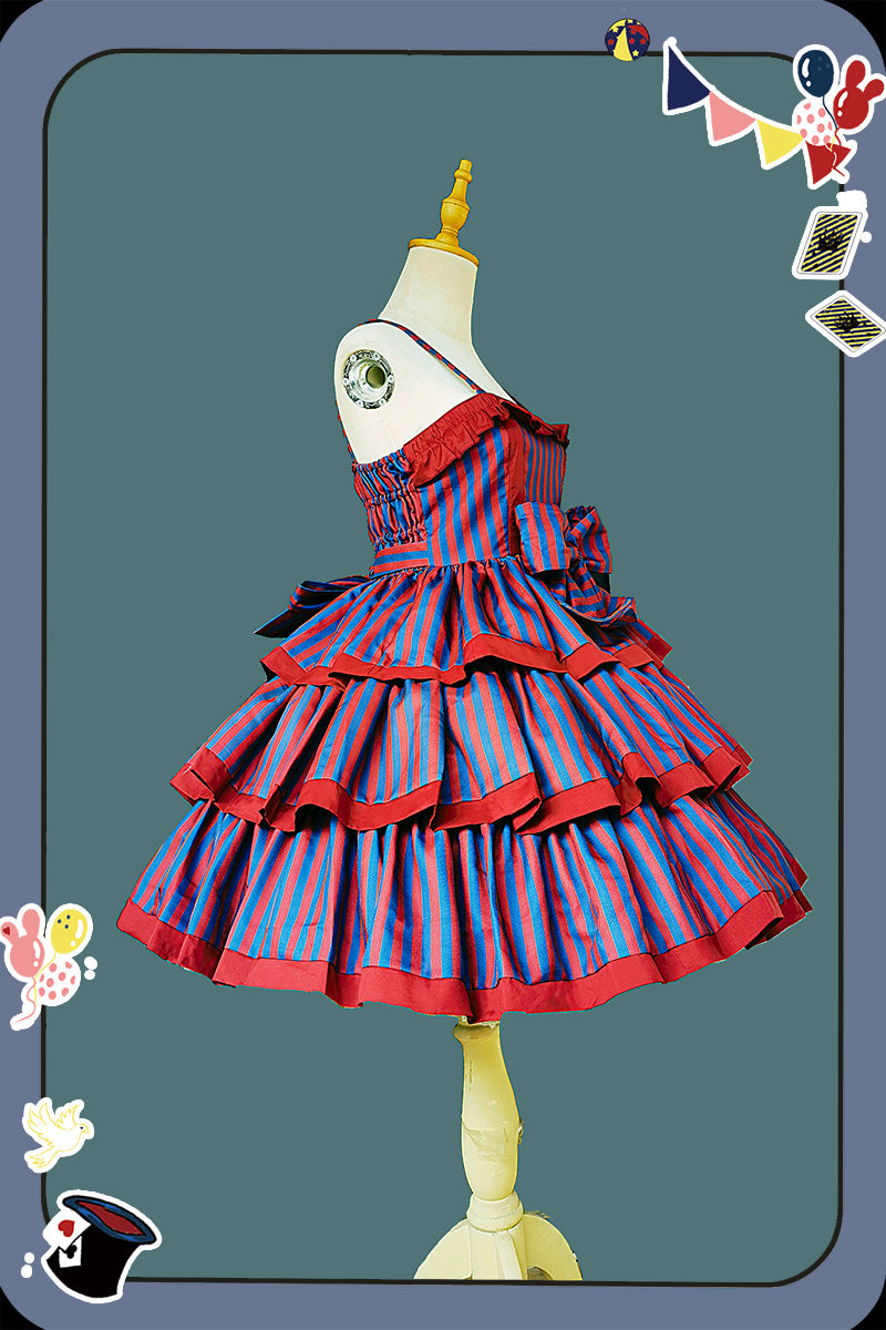 Infanta~Cloth Cat~Kawaii Lolita JSK Multi-Color Tiered Ruffles Dress 42774:753085