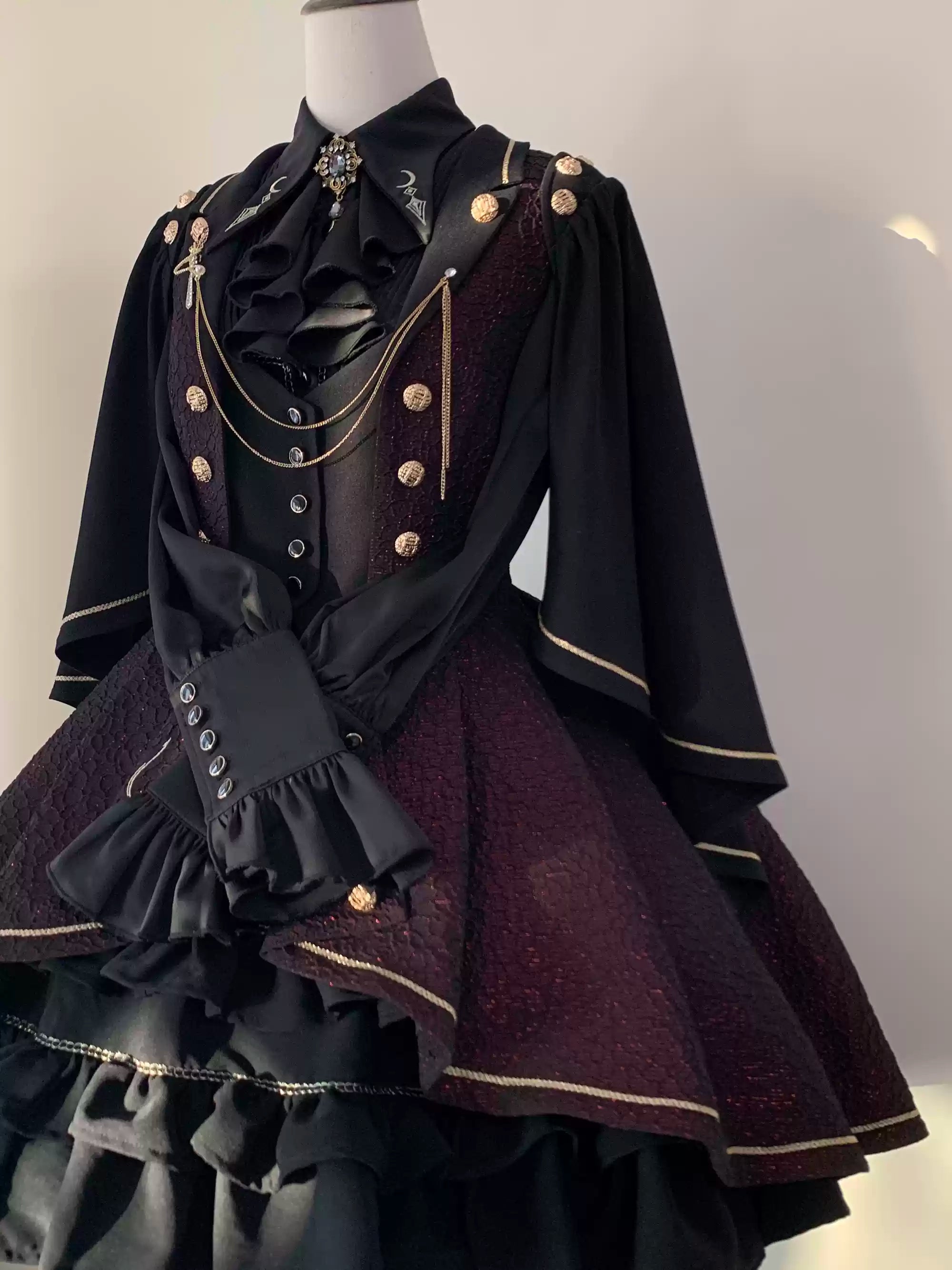 (BFM)SilentMars~Law of the Fallen Moon~Retro Lolita Vest Coat Suit Knight Style Skirt 33474:746180