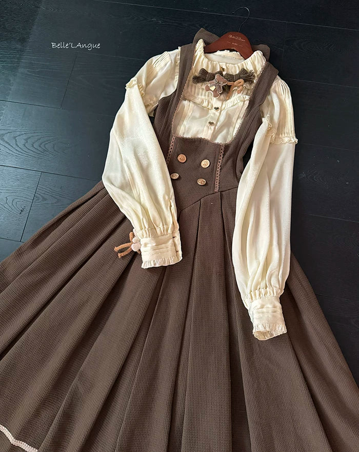 Sweetheart Canelé - Bust-supporting Classic Lolita JSK Dress, Low-waist 44677:818513