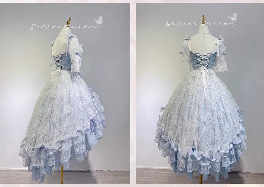 MieYe - Diana Rose - Bridal Lolita Dress Short Wedding OP with Accessories (F L M S XL) 41638:708662