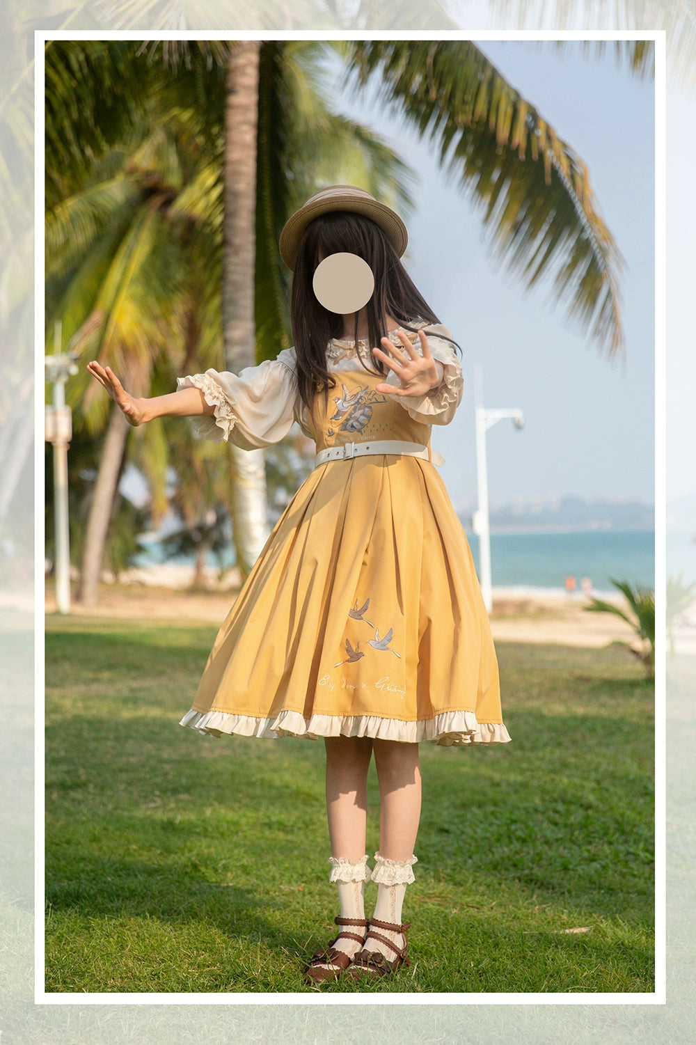EESSILY - Flying Bird - Plus Size Elegant Lolita JSK Dress With Bird Embroidery 43278:776291