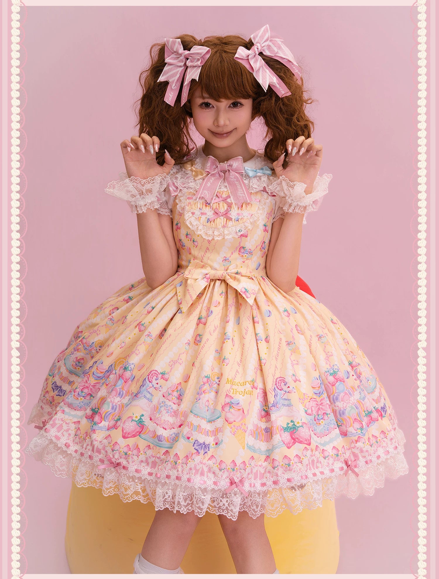 Macaron - Printed Sweet Lolita OP Dress, Old School Lolita JSK Available