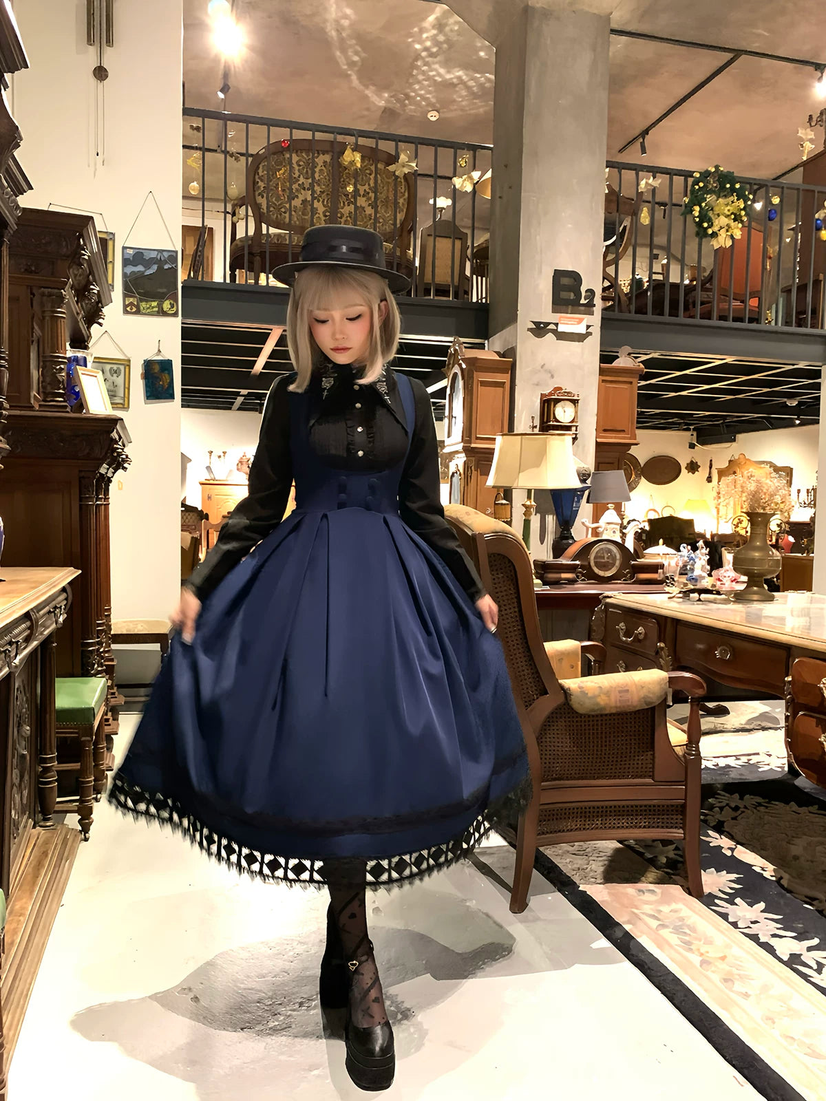 Serenade - Bust-Supporting Elegant Lolita JSK Dress, Three Length Styles 44419:807369