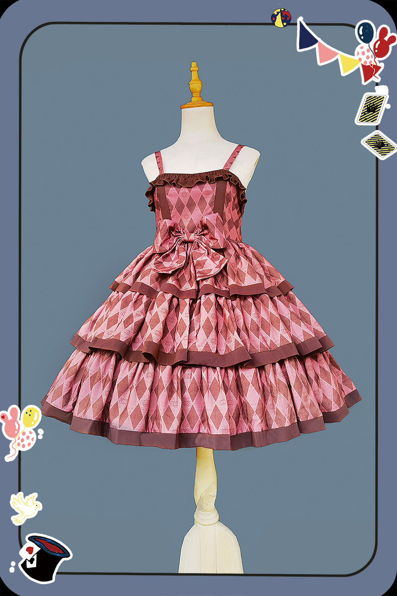 Infanta~Cloth Cat~Kawaii Lolita JSK Multi-Color Tiered Ruffles Dress (L M) 42774:752572