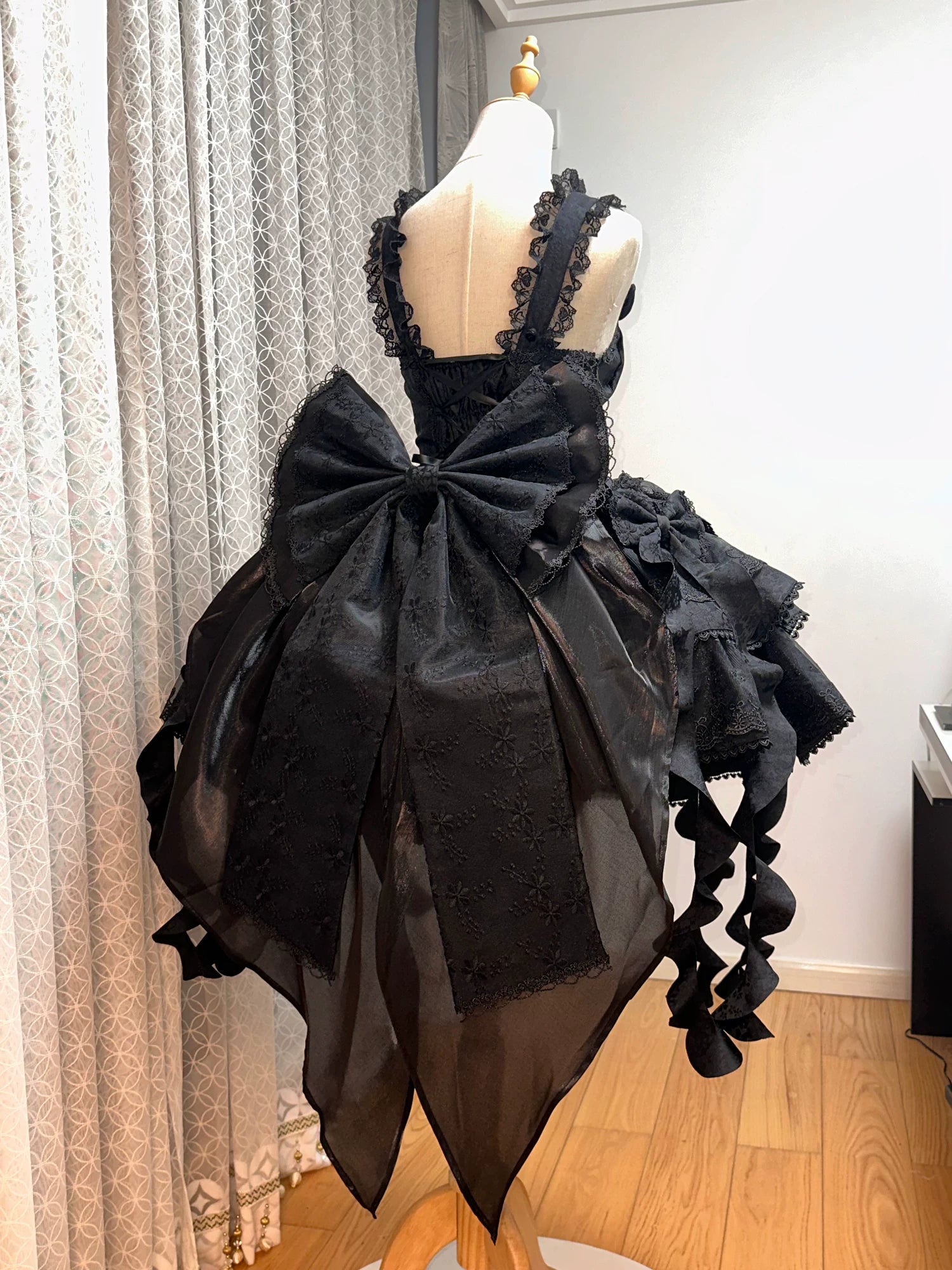 Mori Isle - Solid Gothic Lolita JSK Dress, Embroidered Lace 45658:857786