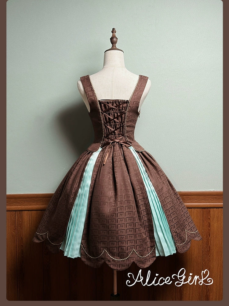 Alice Girl - Bear Chocolate Slab - Classic Lolita Slim Fit JSK & SK Dress 44309:804441