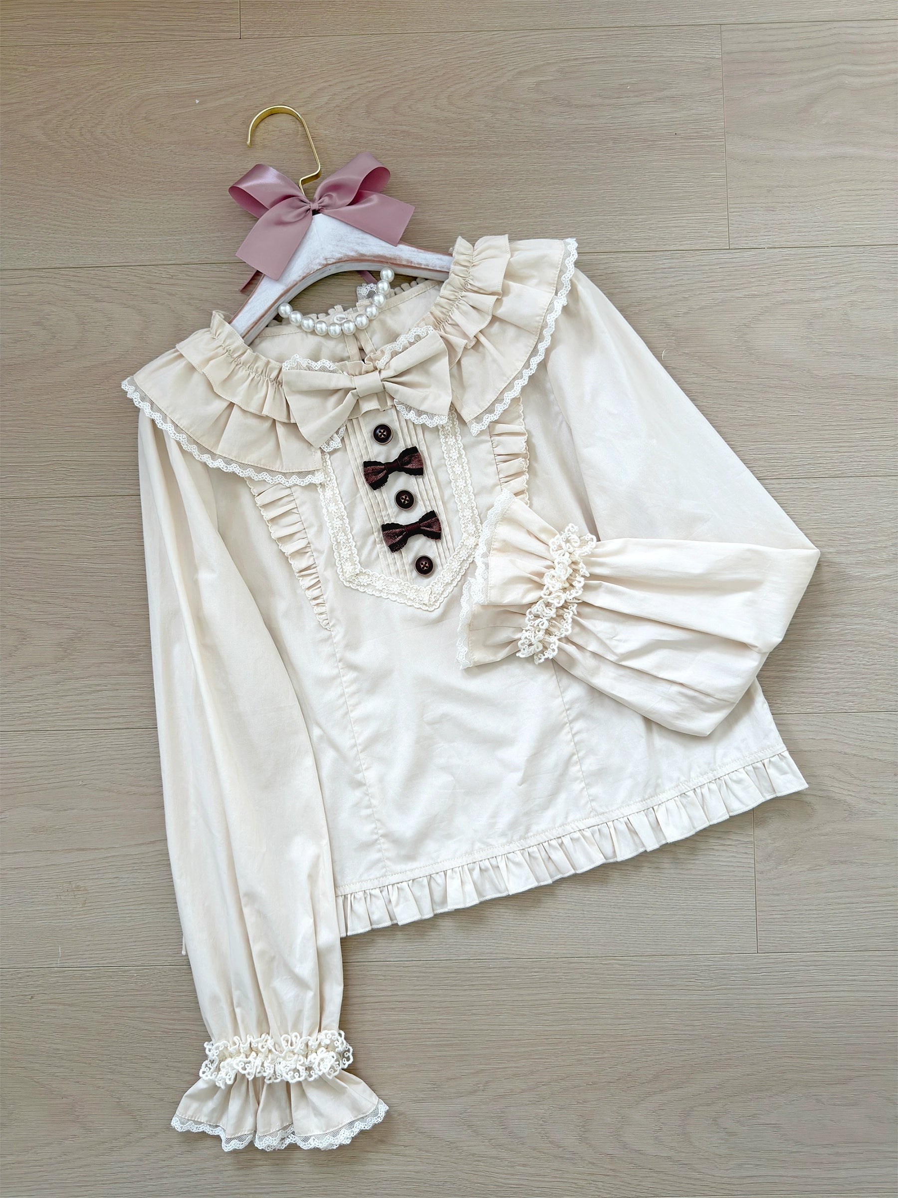 Fairyfaith - Little Bear Daily - Kawaii Lolita Embroidered JSK & OP Dress, Bear Print (L M S XL) 44384:806247