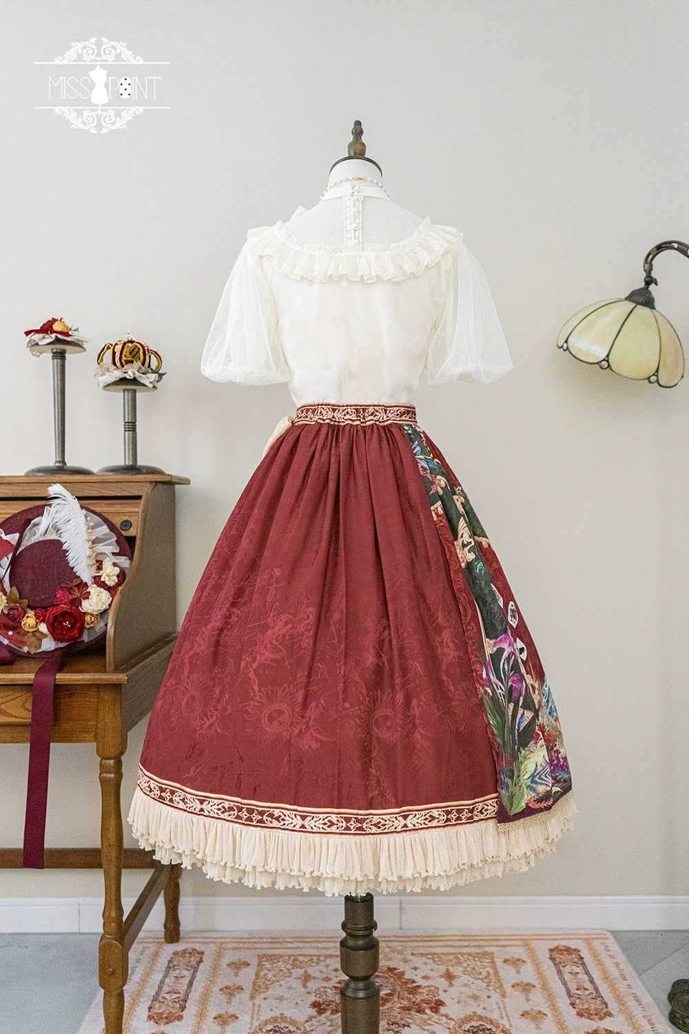 Miss Point~Kaleidoscope~Classical Lolita Shirt Dot Gauze Detachable Puff Sleeve Blouse Customized 35392:488914