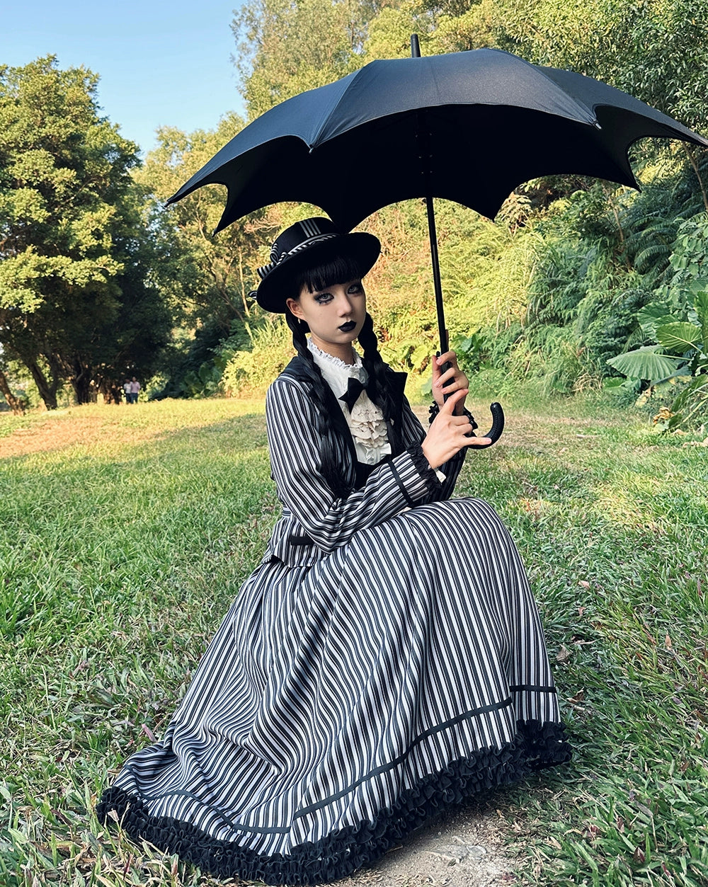Miss Point - Classical Chocolate - Classic Lolita Skirt Elegant Striped SK 40814:677016