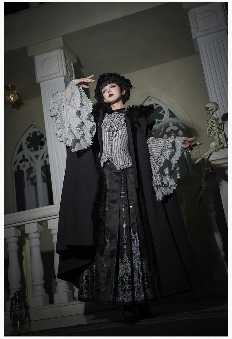 With PUJI - Letter and Poetry · Raven's Night Song - Oriental Aesthetics Gothic Lolita Dress Set 43907:788814