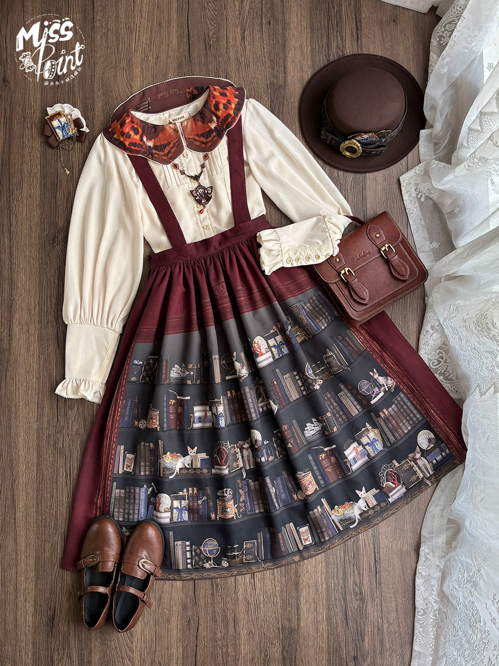 Miss Point - German Bookshelf - Classic Lolita SK, Detachable Suspenders (2XL L M S XL XS) 44026:791859