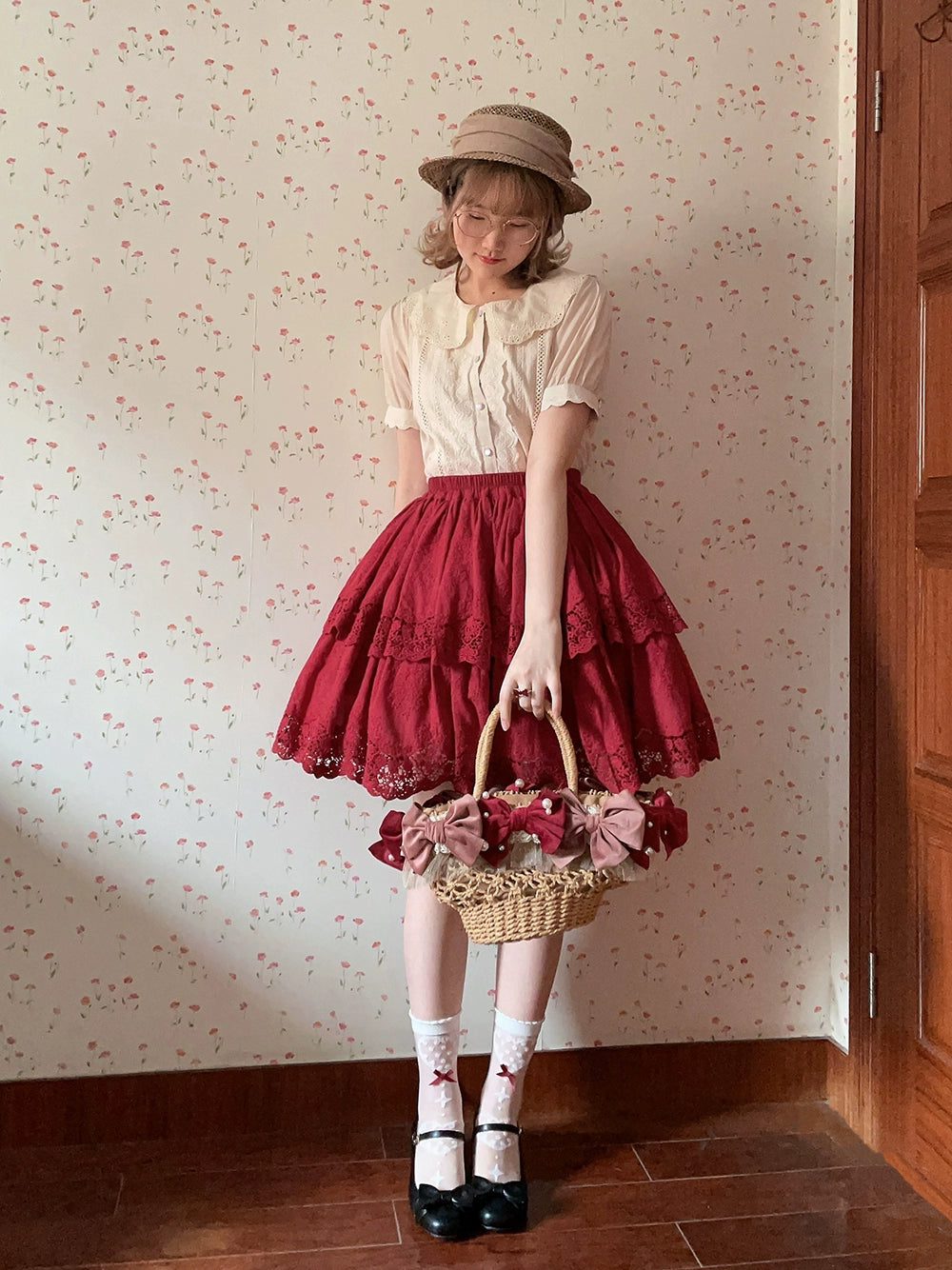 Miss Point~Forest Waltz~Classic Lolita Tiered Skirt Multi-layer Embroidered SK 40192:651426