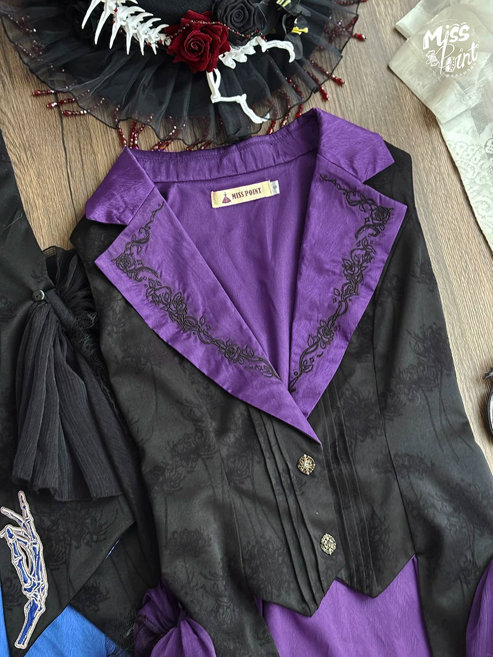 Moonnight Return - Gothic Lolita Long Vest, Embroidered Collar (2XL L M S XL XS) 44582:813810