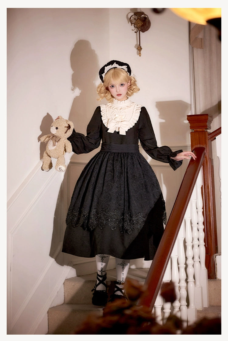 With PUJI - Twilight Choir - Twin Lolita OP Suit Loose Version Dress with Apron