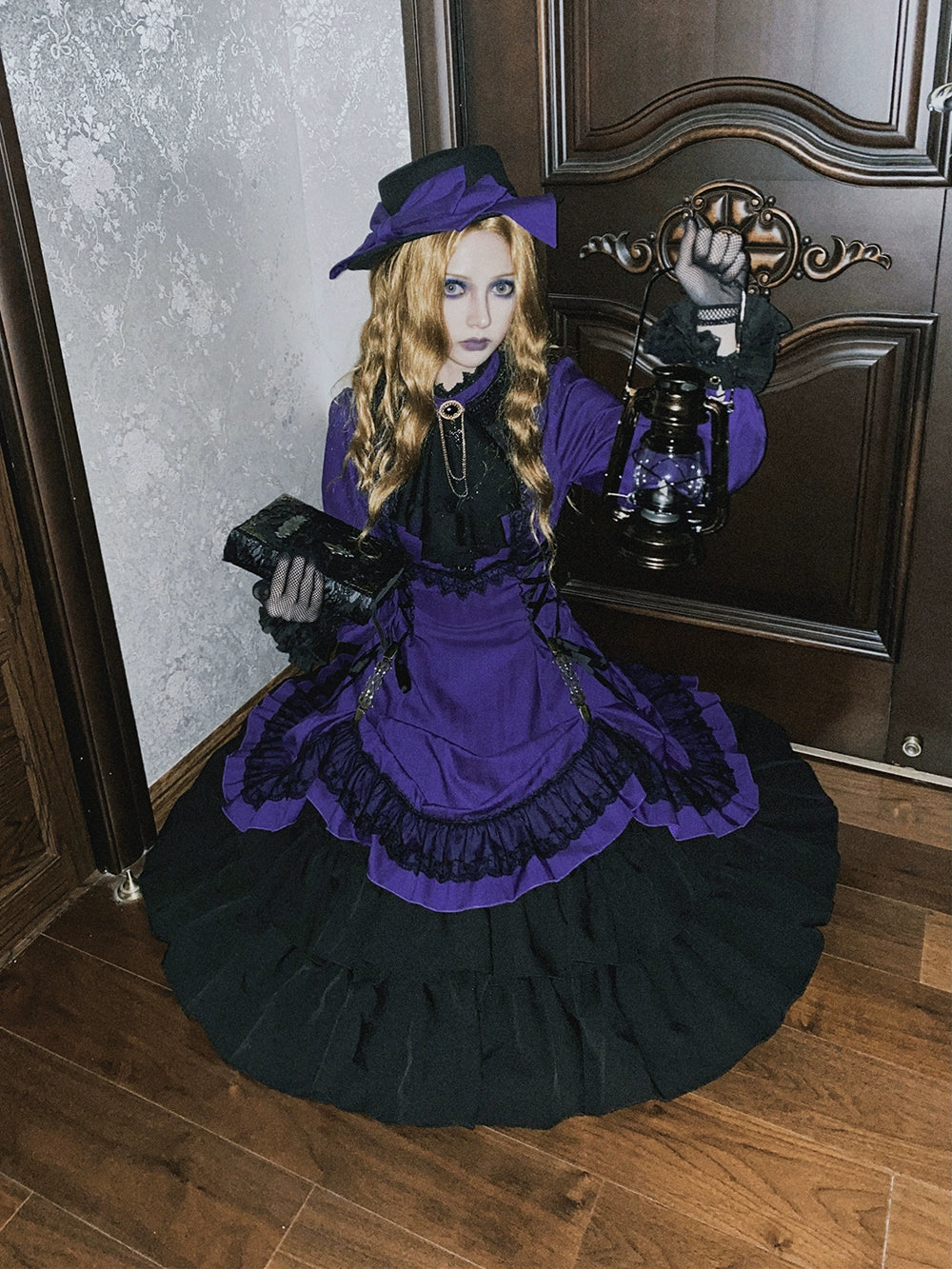 Miss Point - Perintz Manor - Gothic Lolita OP Long Sleeve Retro Lolita Dress 39904:642972