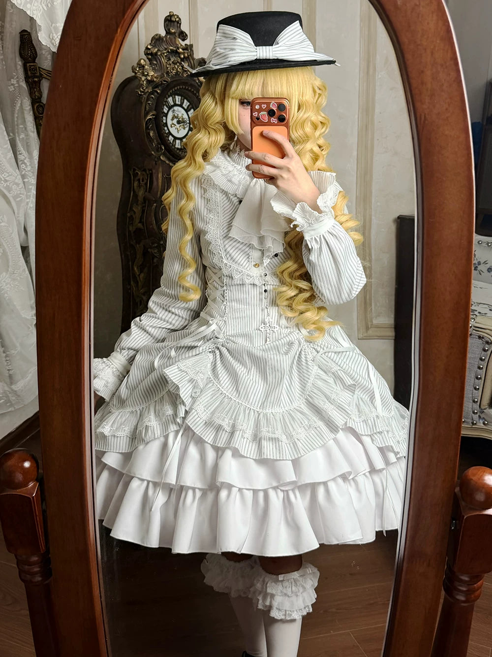 Perint Manor - Gothic Lolita Striped Dress, Tailor-made 44410:808309