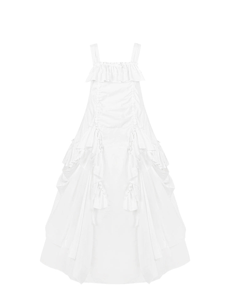 With PUJI - Dream - Daily Twins Lolita JSK, Loose Fit, Hidden Pockets White JSK Only S