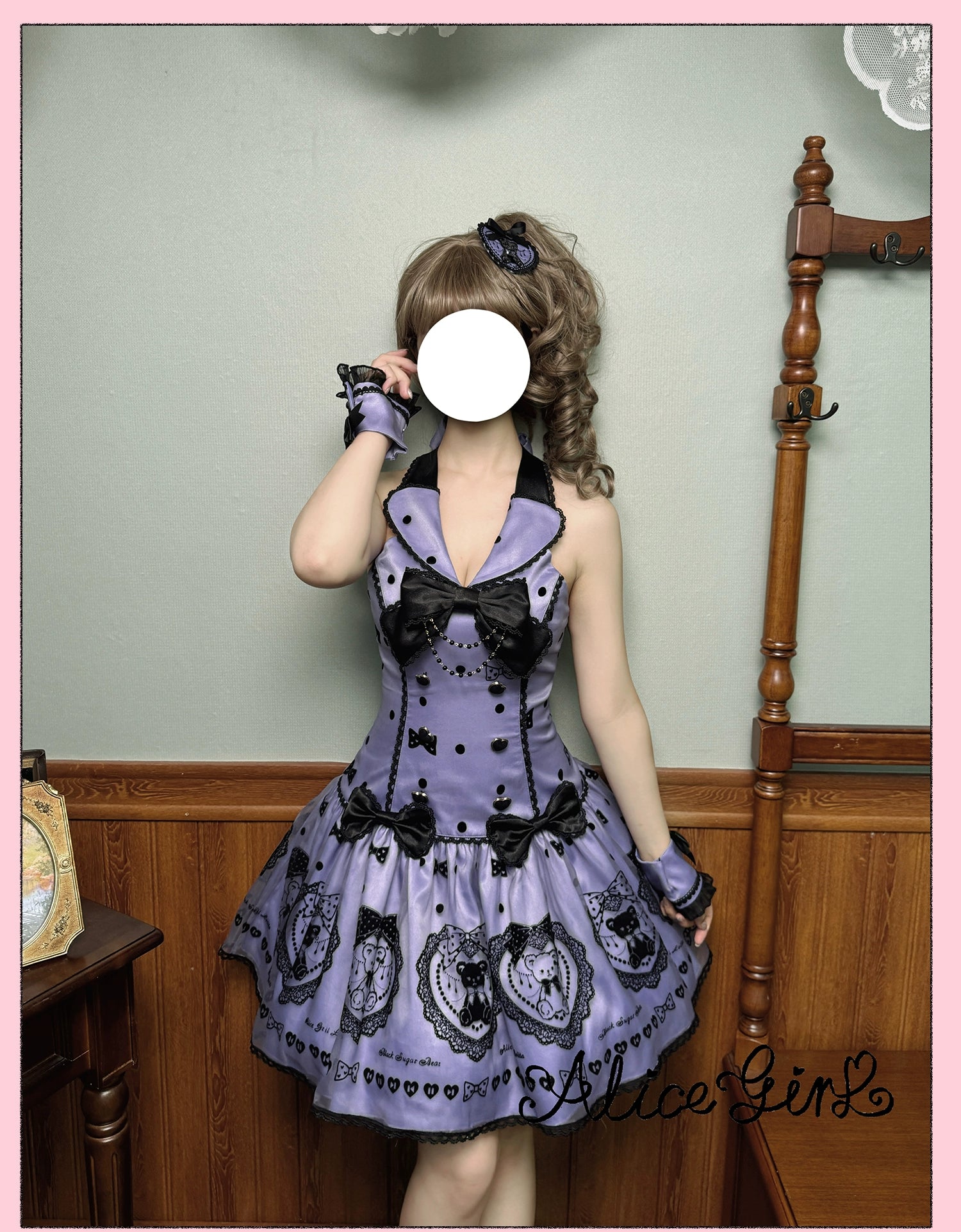 Alice Girl - Brown Sugar Bear - Printed Sweet Lolita Dress, Multiple Styles 43697:783245