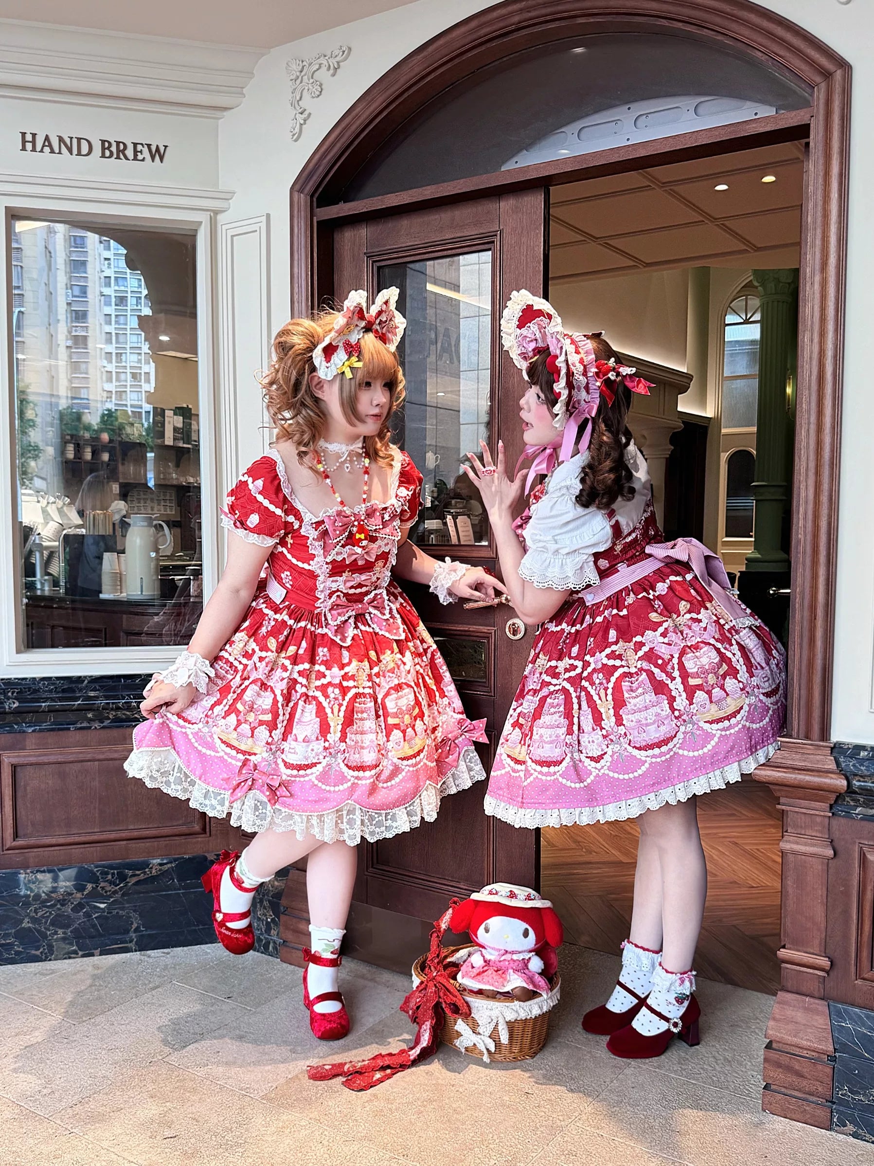 Strawberry Ode - Plus Size Sweet Lolita OP & JSK Dress, Cream Cake Print 45892:867002