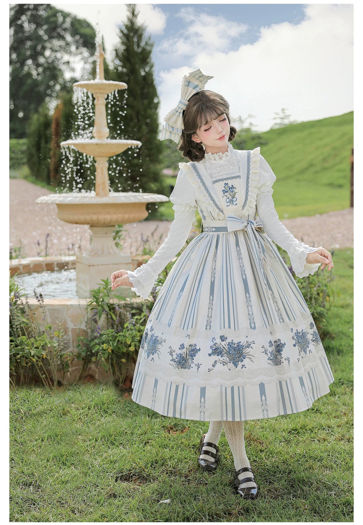 Iris - Classic Lolita JSK Dress Set, Iris Print and Embroidery 45997:871503