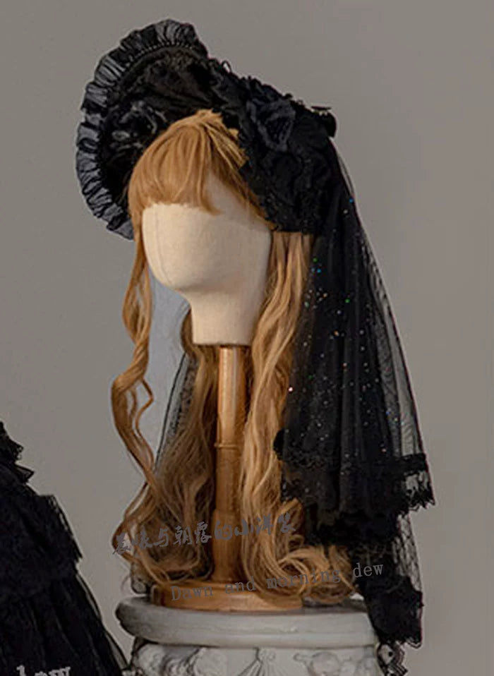 Dawn and Morning - Classic Lolita Accessories Elegant Lolita Headdress BNT only Black