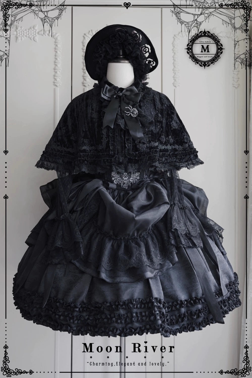 Moon River - Moonlit Spider - Gothic Lolita SK & JSK Dress Outfit Set 44232:799620