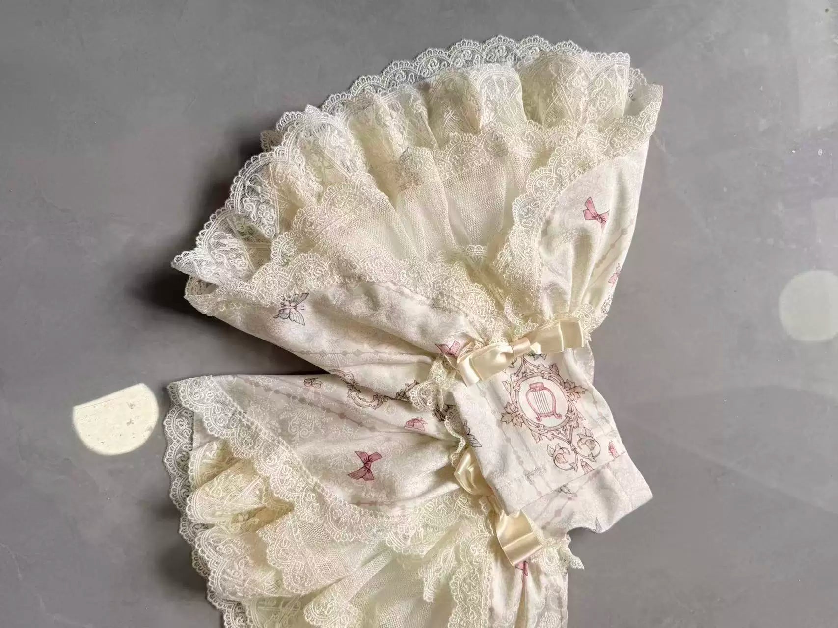 Wandering Rabbit's Palace - Doll-like Classic Lolita Palace Print OP Dress with Lace (2XL L M S XL XS) 45322:843947