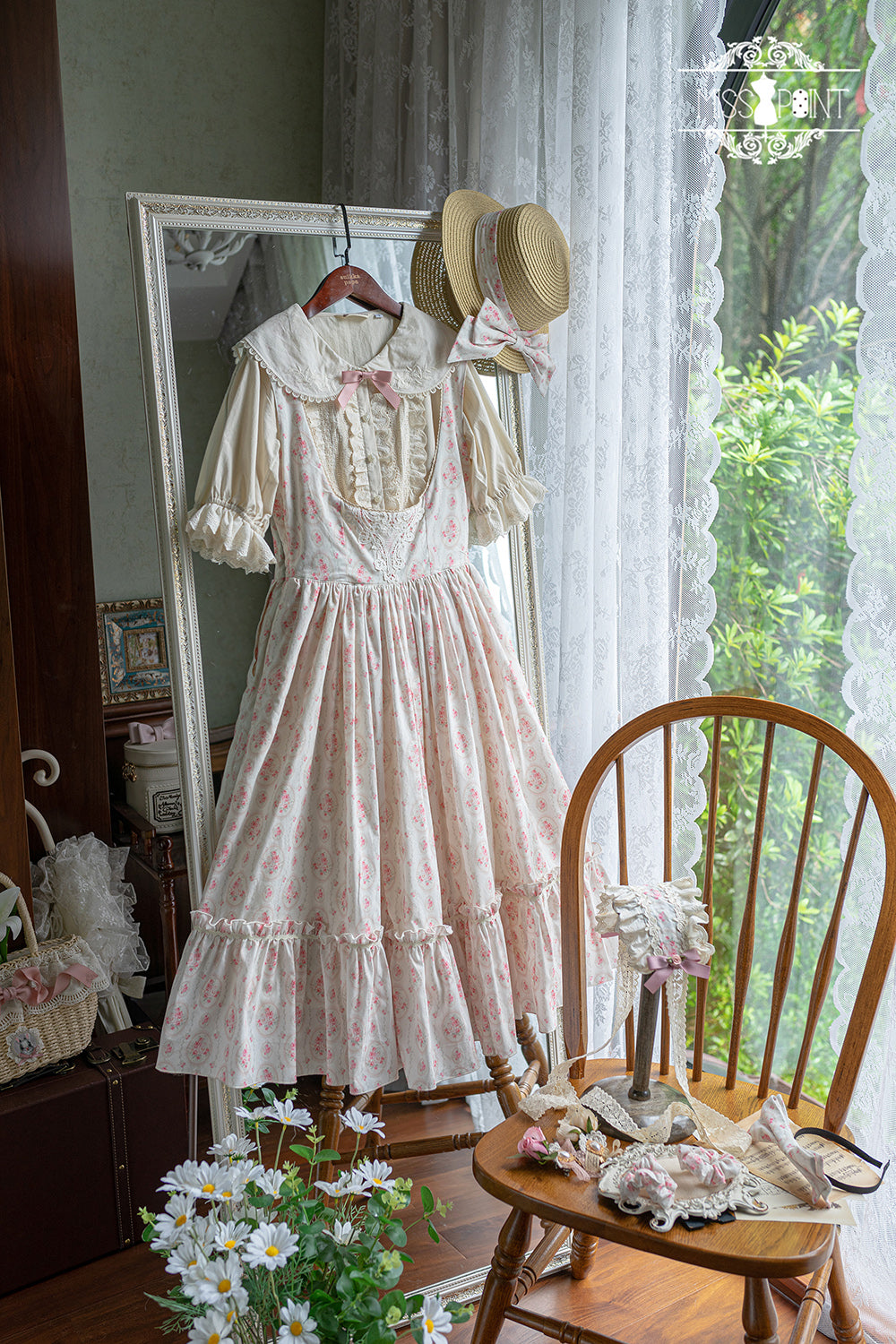 Miss Point - Happy Summer - Elegant Lolita Floral JSK Dress XS pink mirror JSK