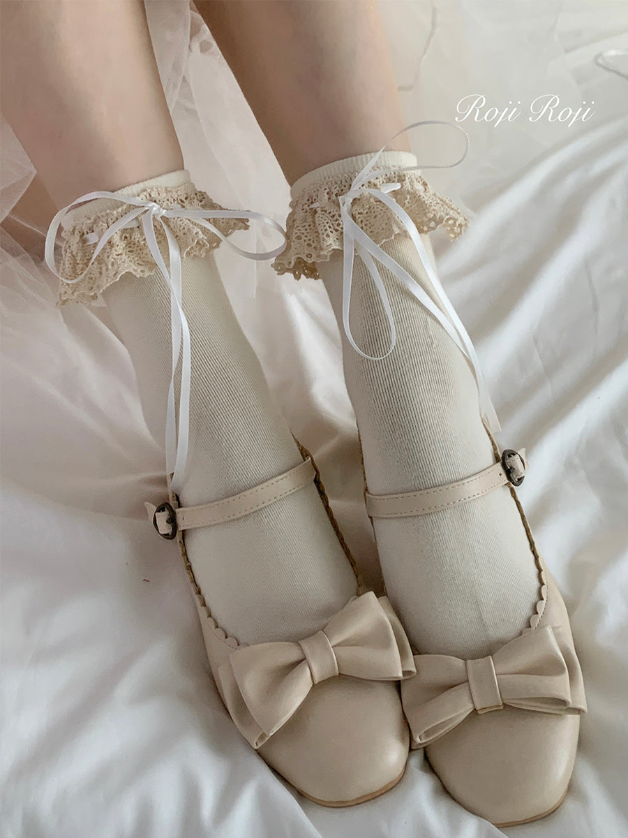 Roji Roji~Isabella~Sweet Lolita Lace Mid-Calf Socks Multicolors 16942:375964