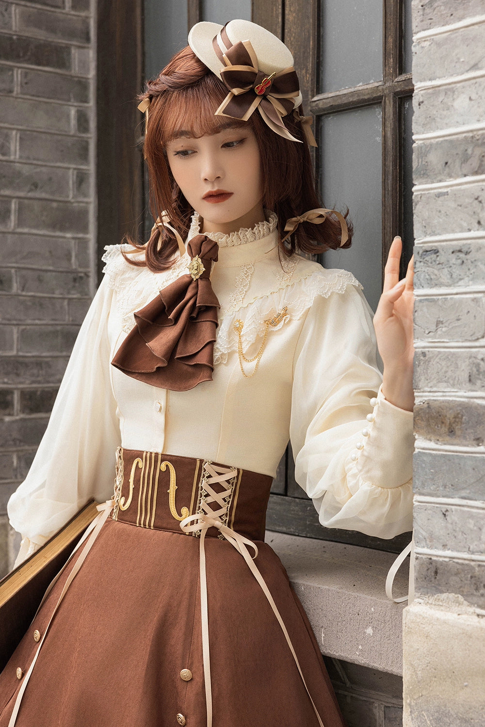 Miss Point~Golden Movement~Elegant Lolita Fishbone Skirt Customized 32242:381262