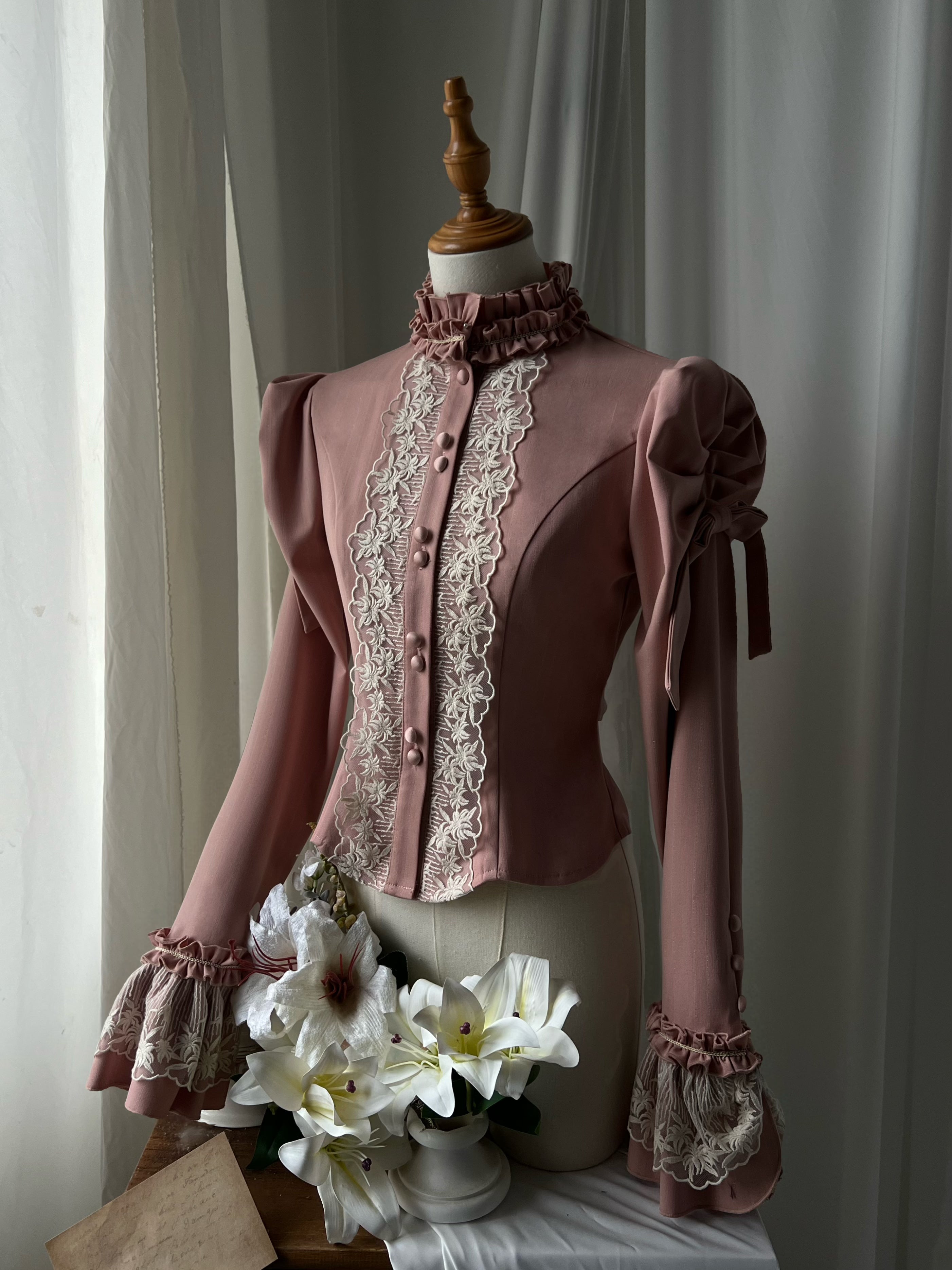Embroidered Classic Lolita OP Dress, Lace Trim Shirt (L M S XL) 45209:840218