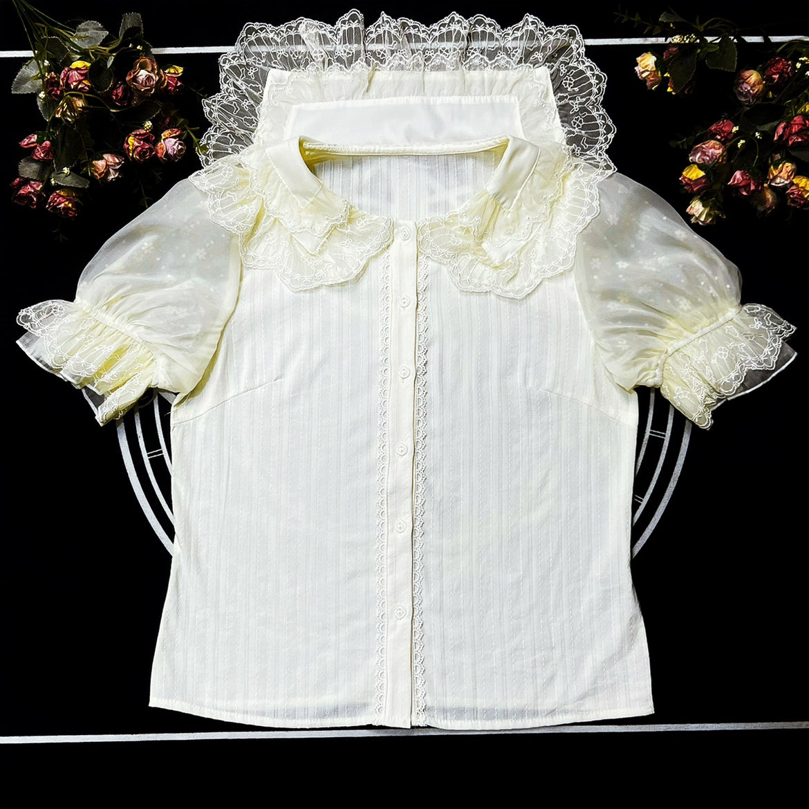 DMFS - Sweet Lolita Shirt Cotton Lolita Blouse Doll Collar