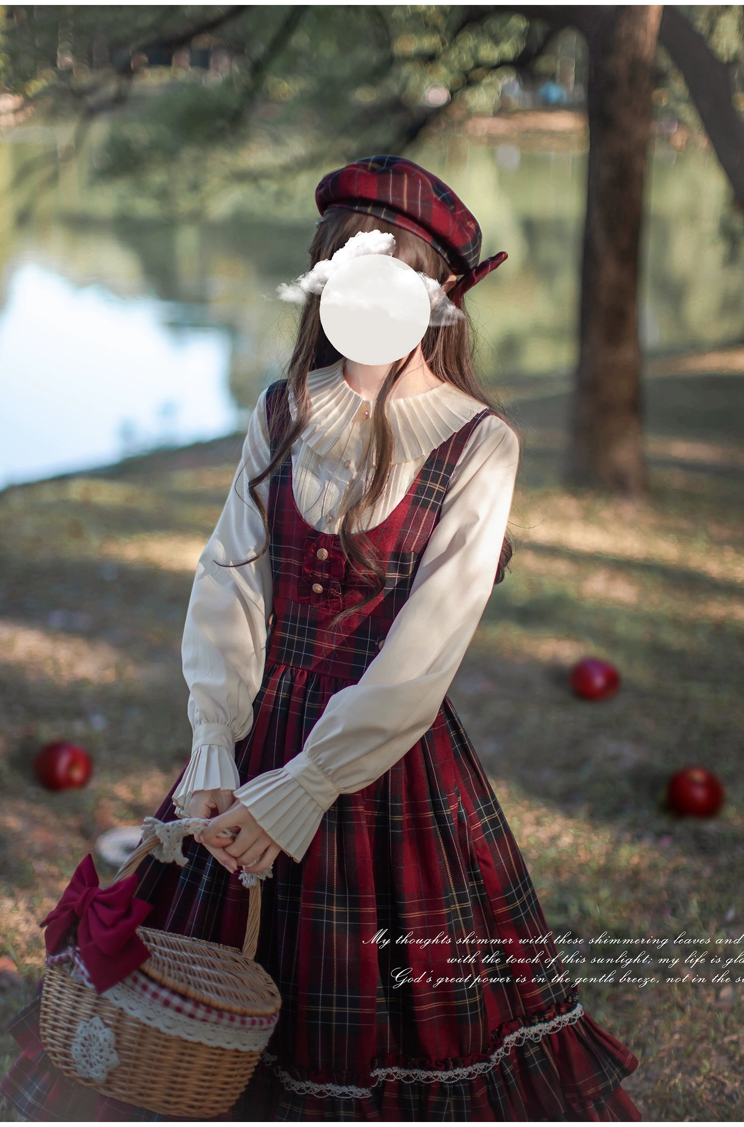 HuTaoMuJK - Little Red Riding Hood - Vintage Lolita Cape & JSK Dress Set 43706:783705