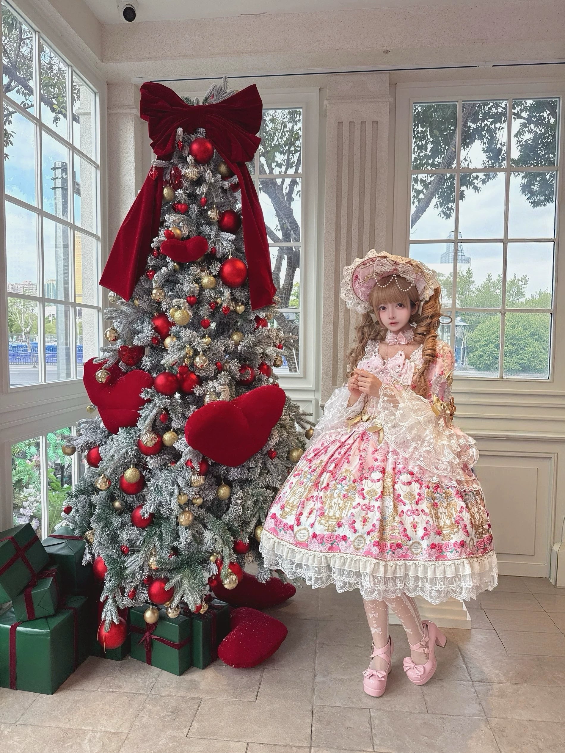 Rose Garden Prelude - Sweet Lolita OP Dress, Floral Printed