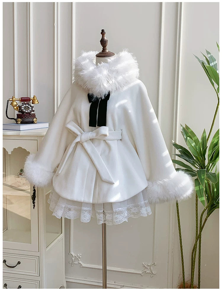 Winter Island Memory - Elegant Lolita Winter Coat & OP Dress Set