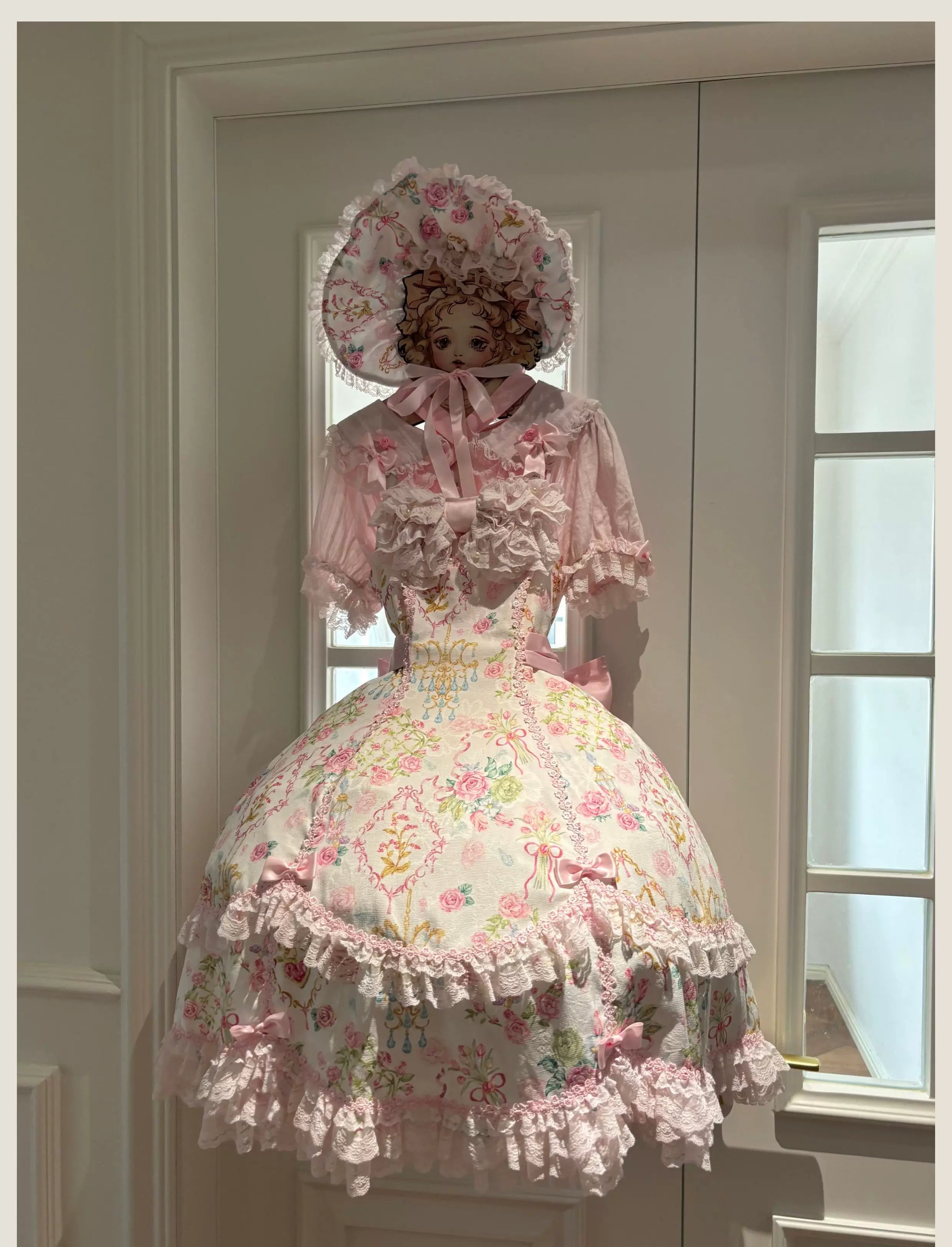 Old School Lolita Peter Pan Collar Blouse with Lace 45504:851231
